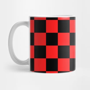 Checkered Square Seamless Pattern - Black & Red Mug